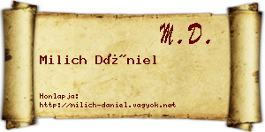 Milich Dániel névjegykártya